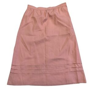 Vintage Pink Linen-Blend A-Line Skirt - Size 10, Retro 60s/70s